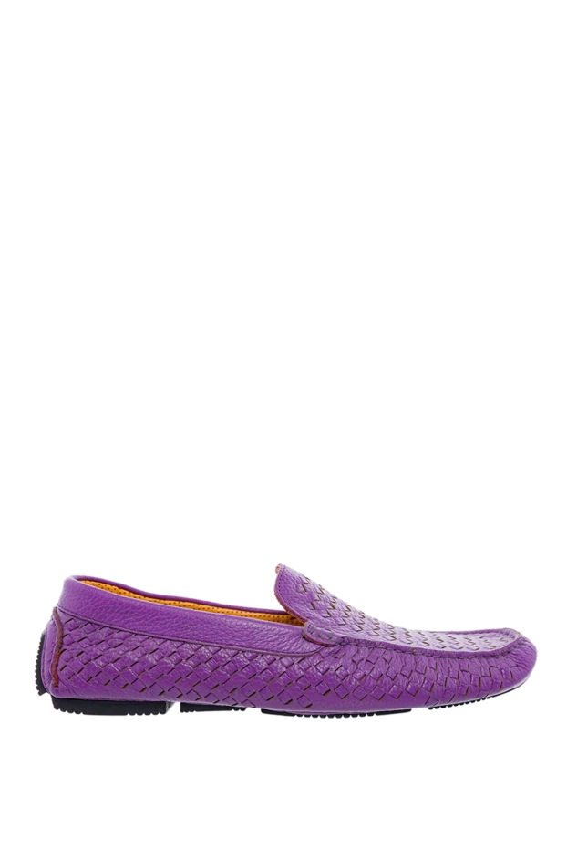 Cesare di Napoli man violet men's leather moccasins купить с ценами и фото 139720 - photo 1