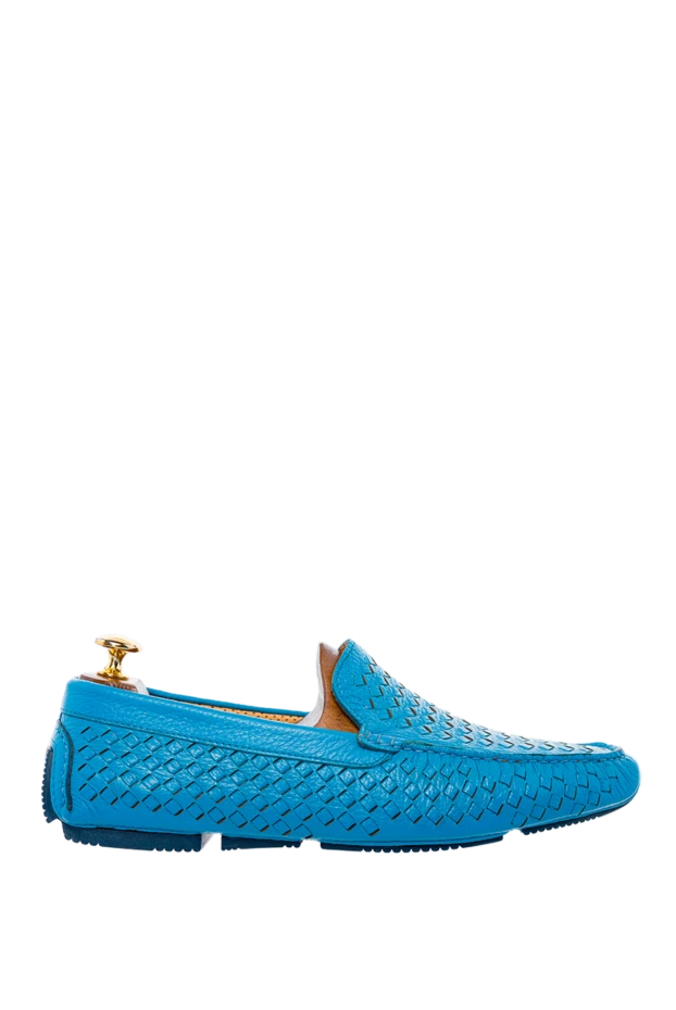 Bright blue loafers with textured woven trim
- photo 1