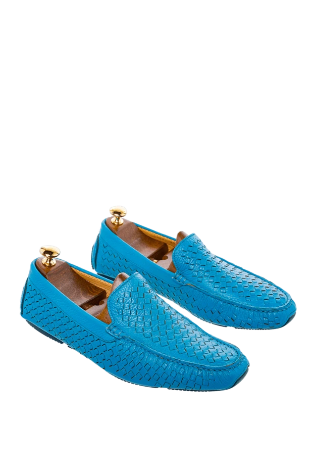 Cesare di Napoli текстуралы тоқыма жиектері бар ашық көк лоферлер
 139722 - фото 3