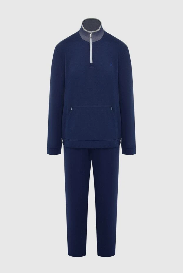 Ermenegildo Zegna man men's sports suit made of cotton and nylon, blue купить с ценами и фото 139725 - photo 1