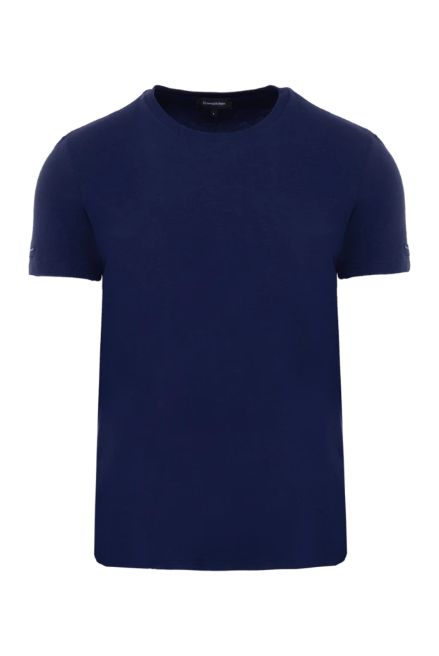 Ermenegildo Zegna man blue cotton and elastane t-shirt for men купить с ценами и фото 139736 - photo 1