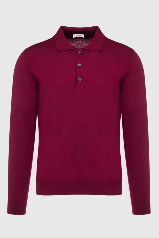 Bilancioni man wool long sleeve polo burgundy for men купить с ценами и фото 139765 - photo 1