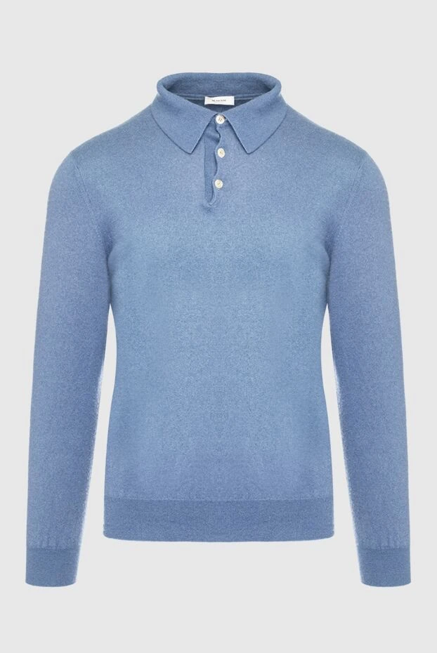 Bilancioni man cashmere long sleeve polo blue for men купить с ценами и фото 139767 - photo 1