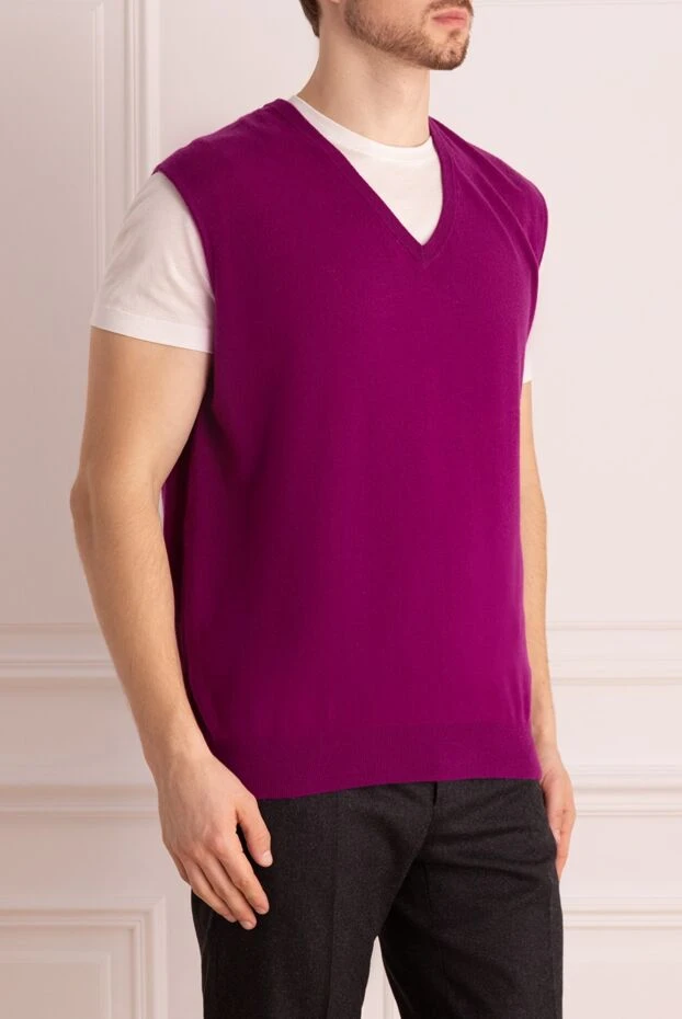 Bilancioni man men's cashmere vest pink 139768 - photo 3