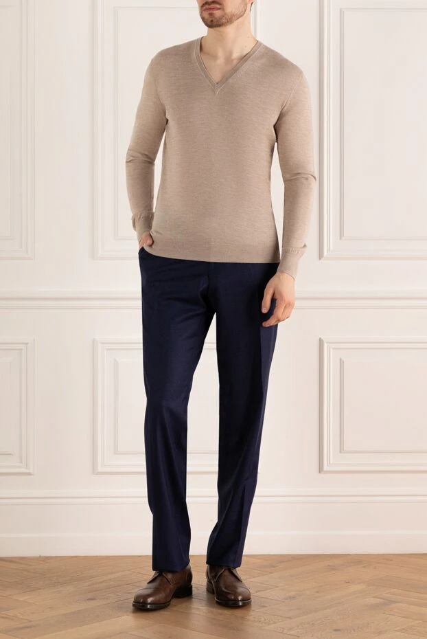 Bilancioni man cashmere jumper beige for men купить с ценами и фото 139775 - photo 2