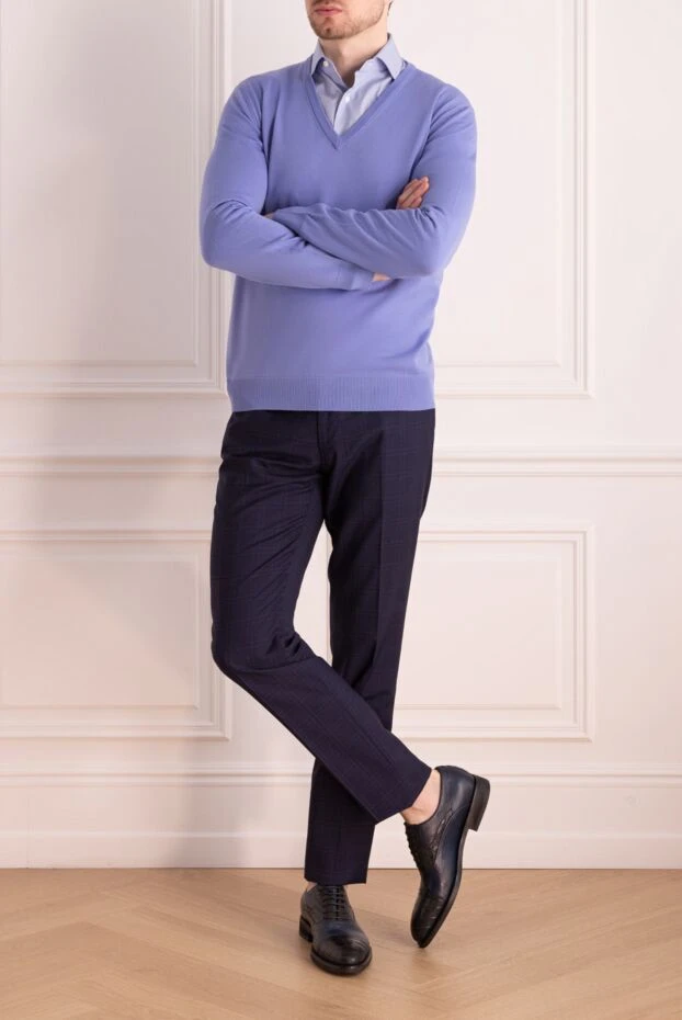 Bilancioni man blue wool jumper for men купить с ценами и фото 139778 - photo 2