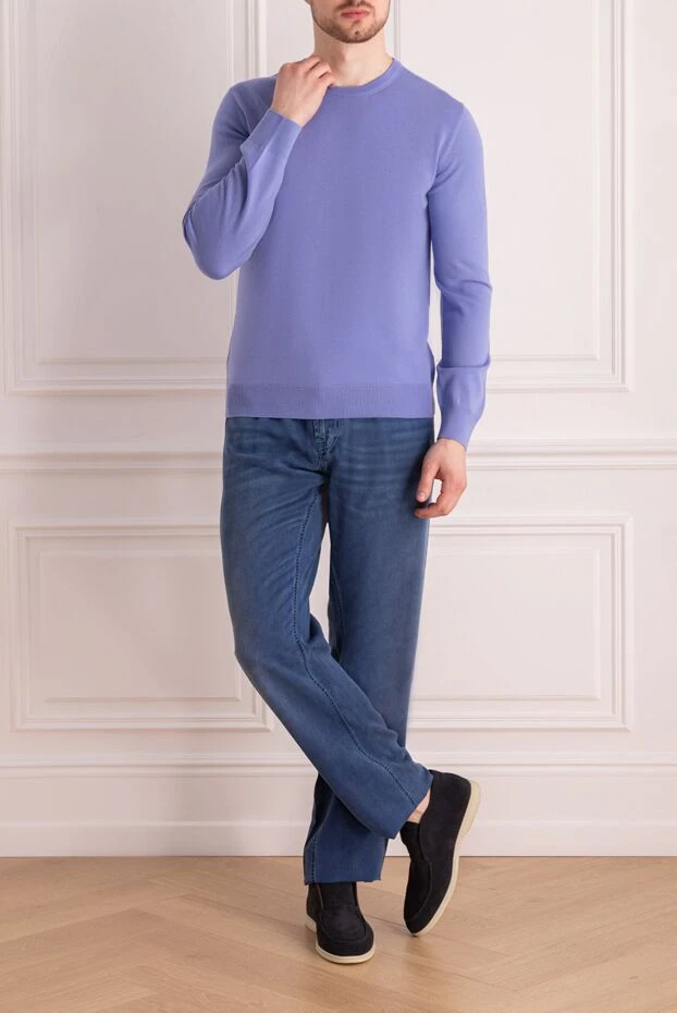 Bilancioni man blue wool jumper for men купить с ценами и фото 139780 - photo 2