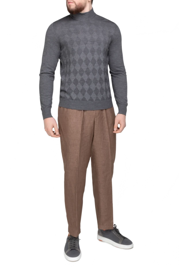 Bilancioni man jumper with high neck, wool, gray for men купить с ценами и фото 139784 - photo 2