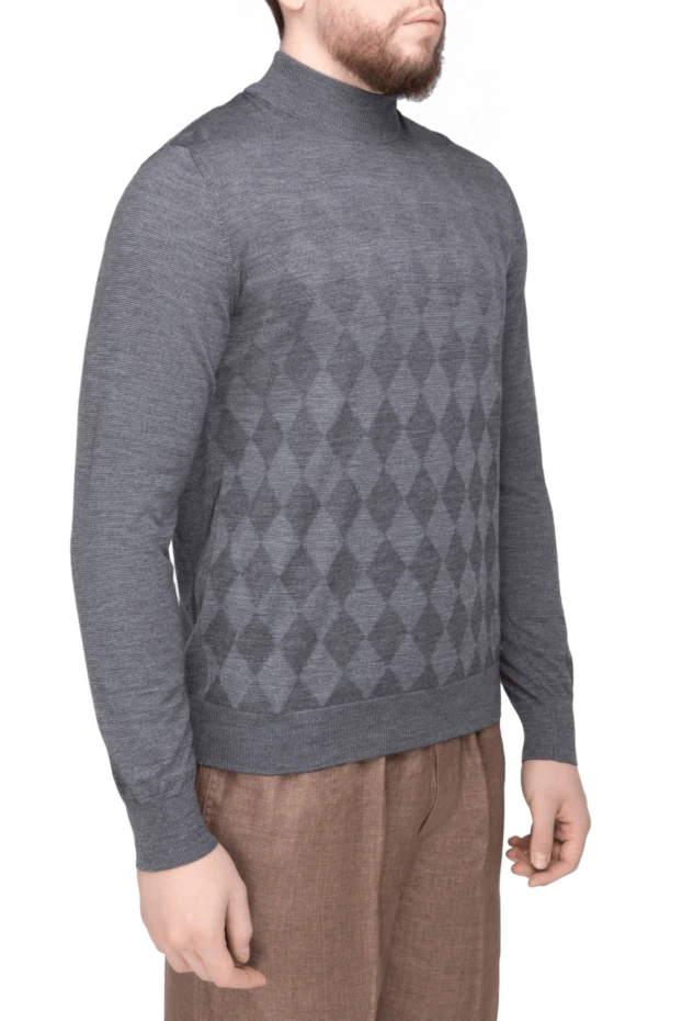 Cesare di Napoli man jumper with high neck, wool, gray for men 141425 - photo 3