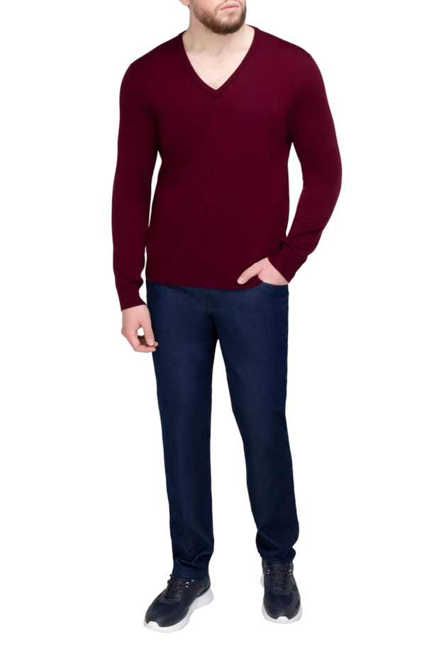 Bilancioni man wool jumper burgundy for men купить с ценами и фото 139798 - photo 2