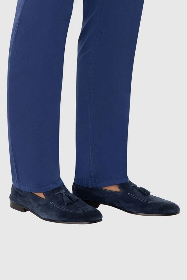 Doucal`s man blue suede loafers for men купить с ценами и фото 139828 - photo 2