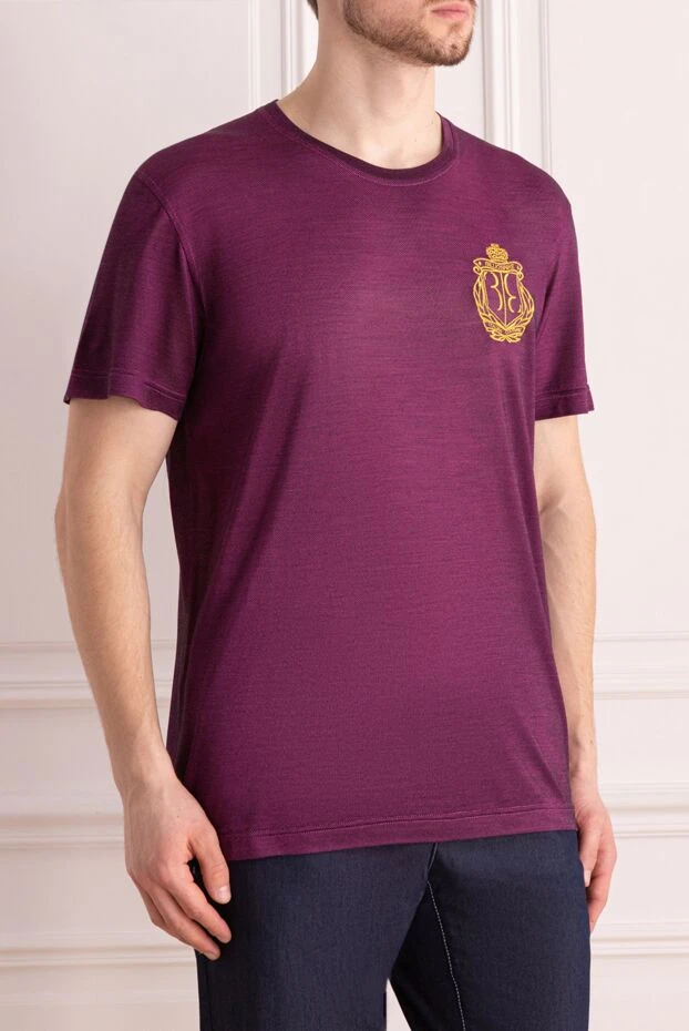 Billionaire футболка насыщенного бордового цвета с рельефной фактурой и минималистичным декором
 139908 - фото 3