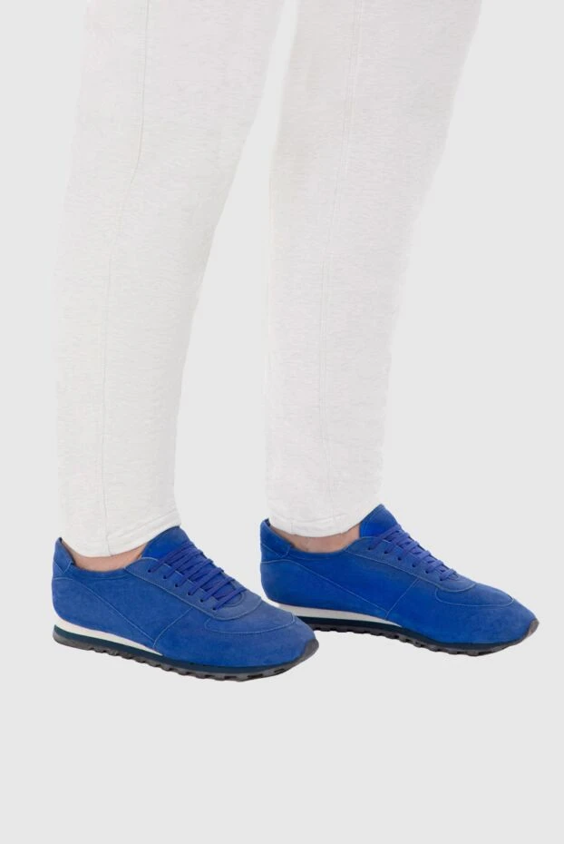 Andrea Ventura man blue suede sneakers for men купить с ценами и фото 139940 - photo 2