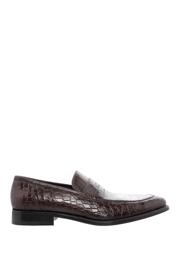 Dami man brown crocodile leather loafers for men купить с ценами и фото 139963 - photo 1