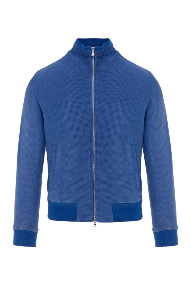 Ерлерге арналған ашық көк перфорациялы күдері найзағайлы күртеше - фото 1