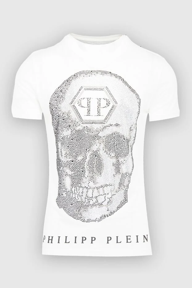 Philipp Plein man white cotton t-shirt for men купить с ценами и фото 140011 - photo 1