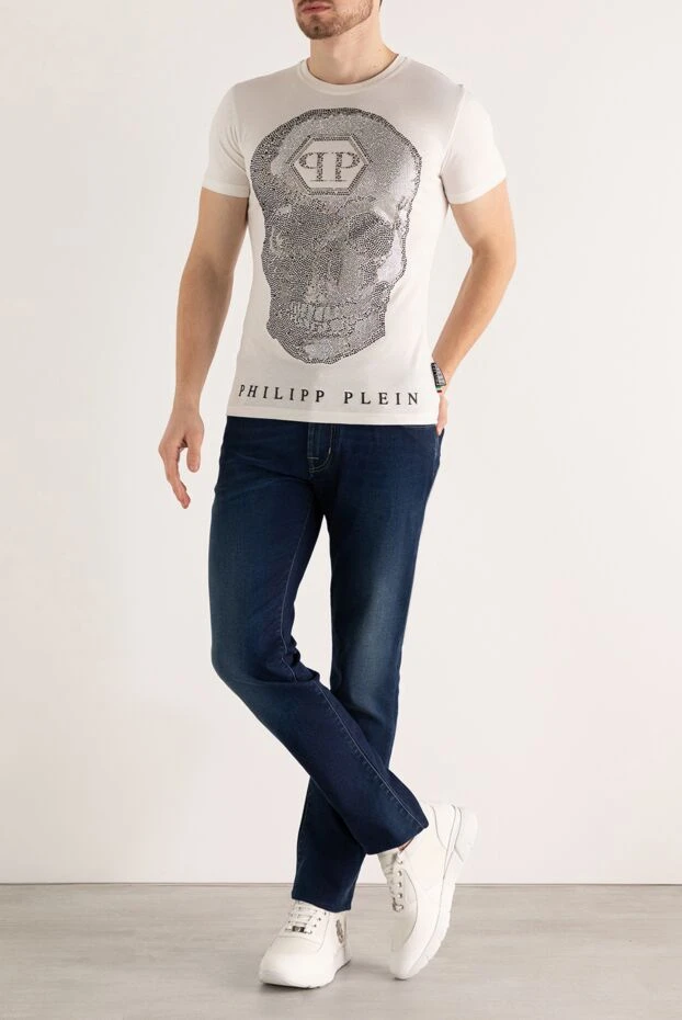 Philipp Plein man white cotton t-shirt for men купить с ценами и фото 140011 - photo 2