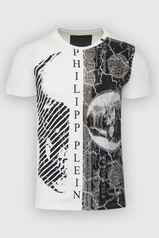 Philipp Plein man white cotton t-shirt for men купить с ценами и фото 140013 - photo 1