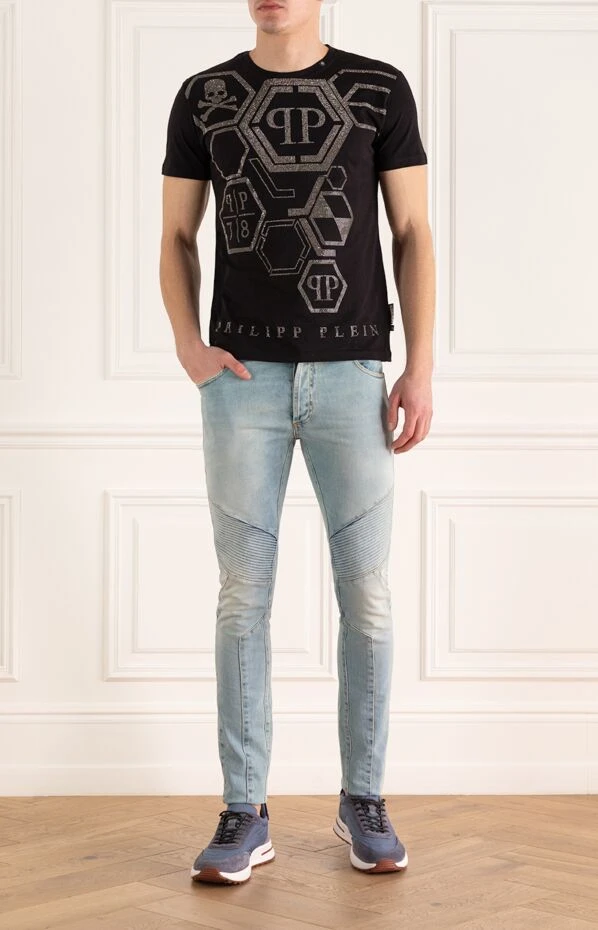 Philipp Plein man black cotton t-shirt for men купить с ценами и фото 140014 - photo 2