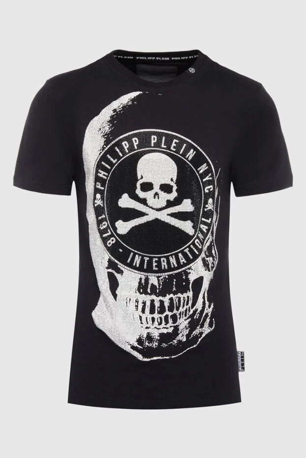 Philipp Plein man black cotton t-shirt for men купить с ценами и фото 140015 - photo 1