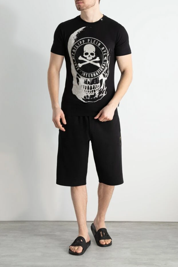 Philipp Plein man black cotton t-shirt for men купить с ценами и фото 140015 - photo 2