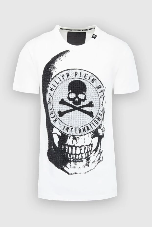 Philipp Plein man white cotton t-shirt for men купить с ценами и фото 140016 - photo 1