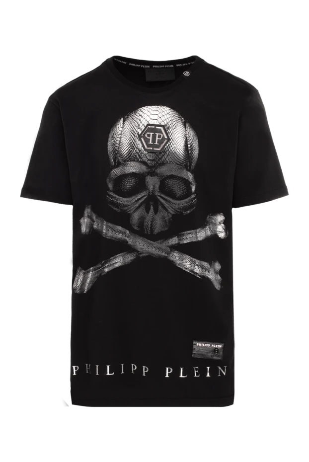 Philipp Plein man black cotton t-shirt for men купить с ценами и фото 140018 - photo 1