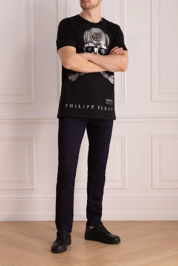 Philipp Plein man black cotton t-shirt for men купить с ценами и фото 140018 - photo 2