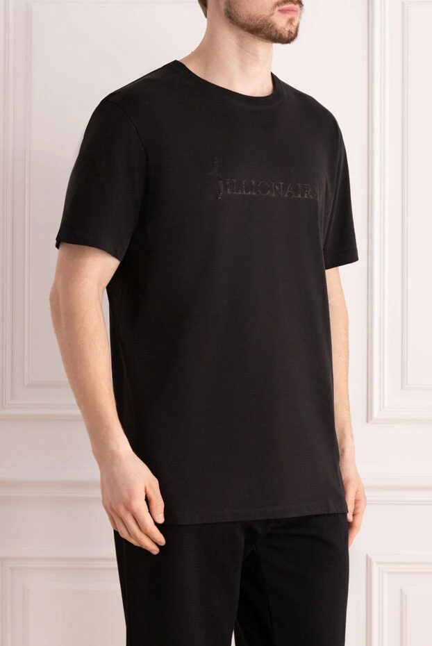 Billionaire классическая футболка чёрная с вышитым брендингом на груди

 140048 - фото 3