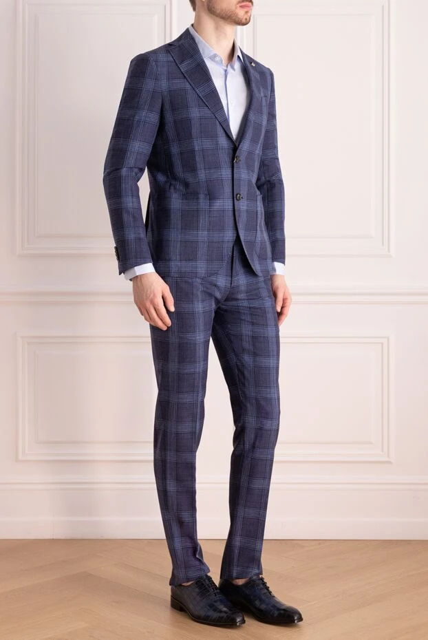Sartoria Latorre smart casual checked blue suit men's 140076 - photo 3