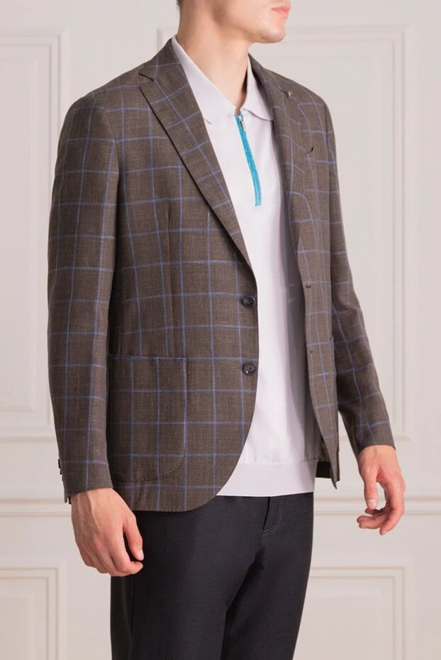 Sartoria Latorre premium class jacket brown wool with a checkered pattern 140081 - photo 3