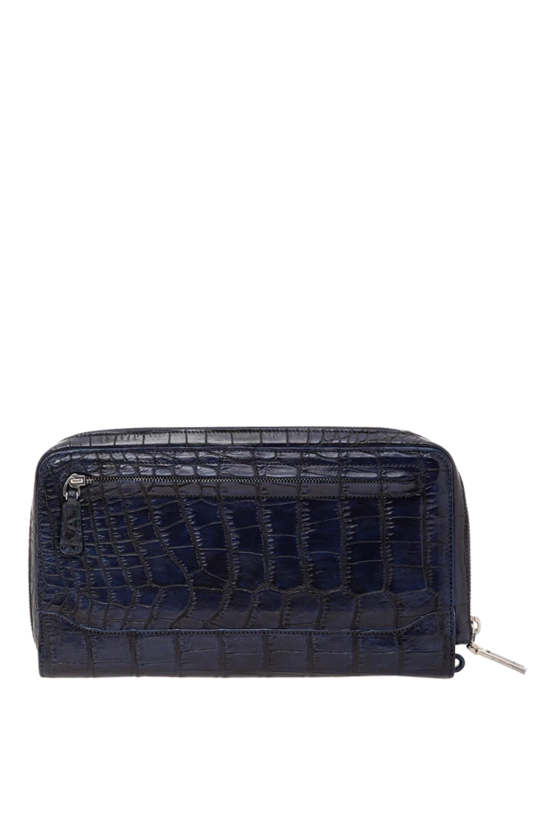 Men’s gradient blue alligator leather clutch - photo 1