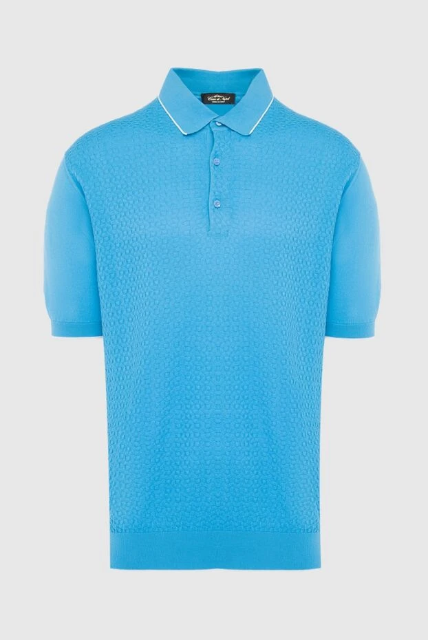 Cesare di Napoli man blue cotton polo for men купить с ценами и фото 140127 - photo 1