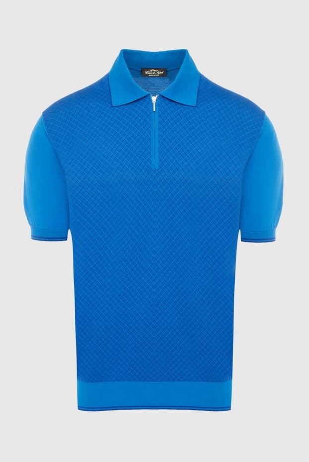 Cesare di Napoli man cotton polo blue for men купить с ценами и фото 140135 - photo 1