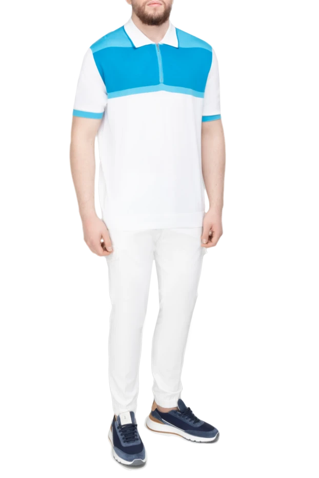 Cesare di Napoli man cotton and silk polo white for men купить с ценами и фото 140137 - photo 2