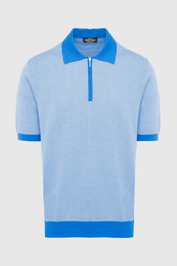 Cesare di Napoli man blue cotton polo for men купить с ценами и фото 140142 - photo 1