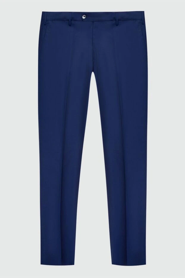 Cesare di Napoli man blue wool trousers for men купить с ценами и фото 140185 - photo 1