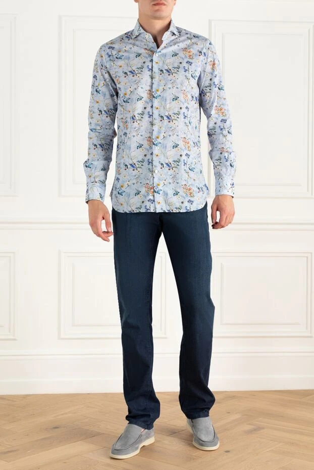 Orian man blue cotton shirt for men купить с ценами и фото 140248 - photo 2