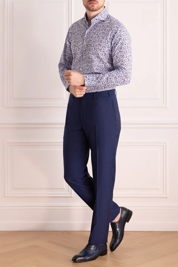 Orian man blue cotton shirt for men купить с ценами и фото 140250 - photo 2