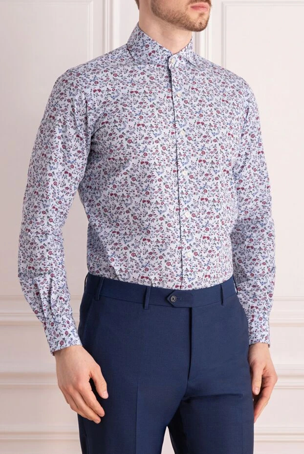 Orian men's blue cotton shirt with pattern 140250 - photo 3