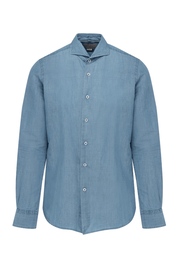 Orian man men's blue linen and cotton shirt купить с ценами и фото 140251 - photo 1