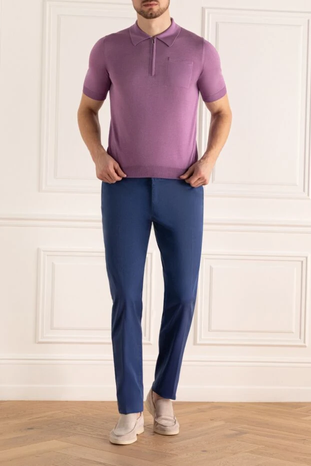 Lubiam man blue cotton trousers for men купить с ценами и фото 140283 - photo 2