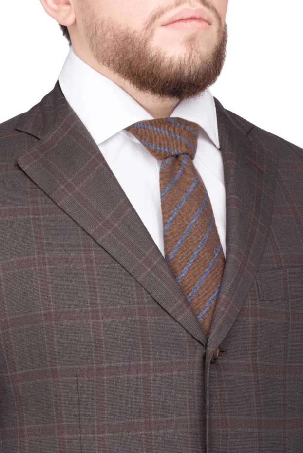 Kiton man silk tie brown for men купить с ценами и фото 140333 - photo 2