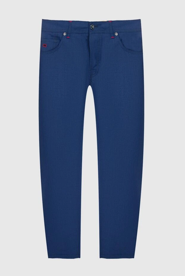 Cesare di Napoli man blue wool trousers for men купить с ценами и фото 140347 - photo 1