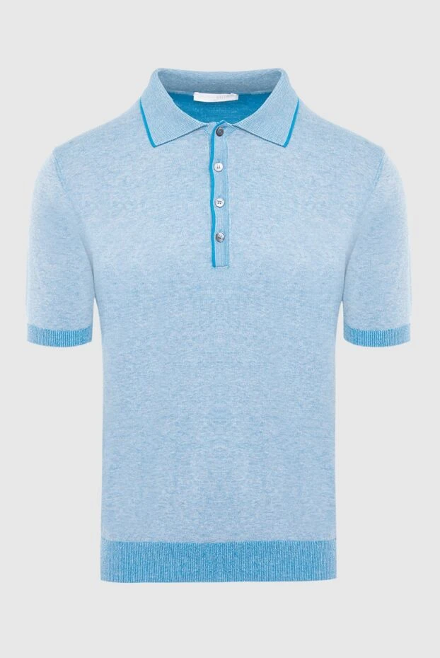 Umberto Vallati man blue cotton polo shirt for men купить с ценами и фото 140361 - photo 1