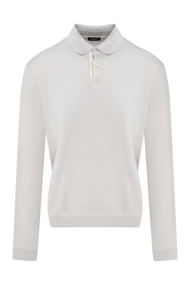 Long-sleeve polo shirt in silk and cashmere in a milky shade
- photo 1
