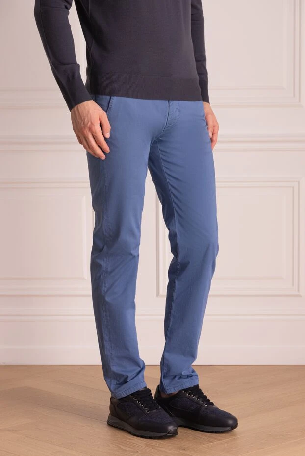 Barba Napoli man blue cotton trousers for men купить с ценами и фото 140385 - photo 2