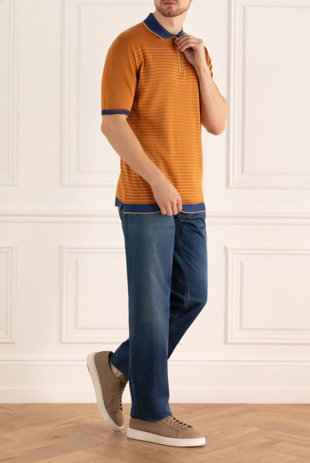 Stefano Ricci қалың мақтадан тігілген көк түсті ерлерге арналған джинсы шалбар 140411 - фото 2