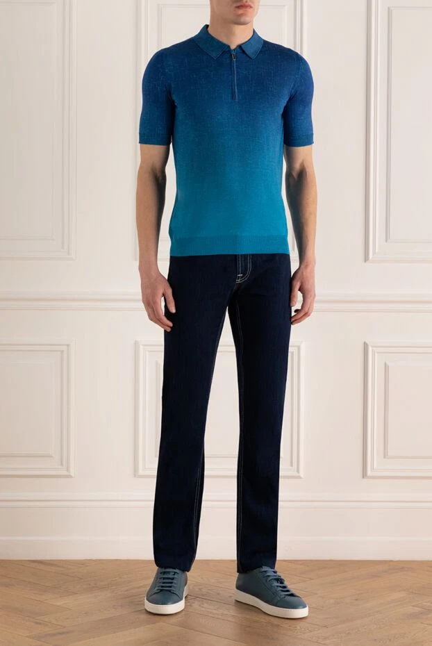 Stefano Ricci мужские джинсы синего цвета хлопковый деним
140414 - фото 2