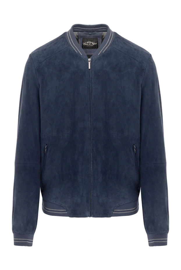 Cesare di Napoli man blue suede jacket for men купить с ценами и фото 140492 - photo 1